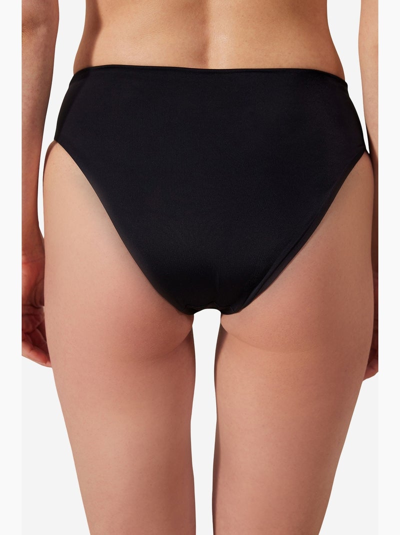 Braga de bikini basic de tiro alto con frunces penti Negro - Kiabi