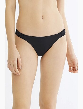 Braga de bikini básica con detalles de macramé en los bordes penti