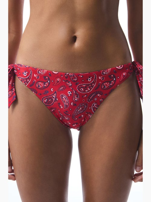 Braga de bikini brasileña bandana con estampado étnico y hebilla penti - Kiabi Braga de bikini brasileña bandana con estampado étnico y hebilla penti - Kiabi