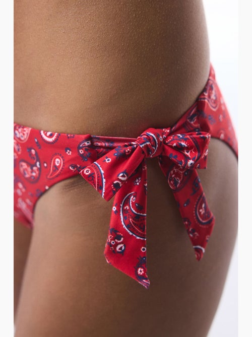 Braga de bikini brasileña bandana con estampado étnico y hebilla penti - Kiabi Braga de bikini brasileña bandana con estampado étnico y hebilla penti - Kiabi