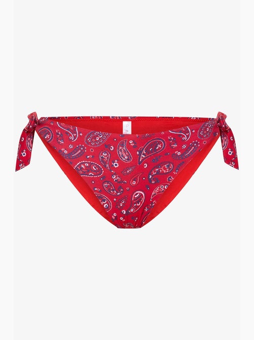 Braga de bikini brasileña bandana con estampado étnico y hebilla penti - Kiabi Braga de bikini brasileña bandana con estampado étnico y hebilla penti - Kiabi