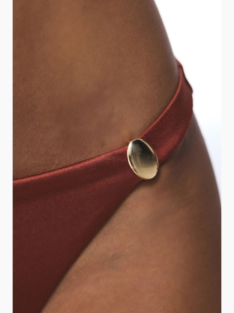 Braga de bikini con hebilla braga penti Terracota - Kiabi