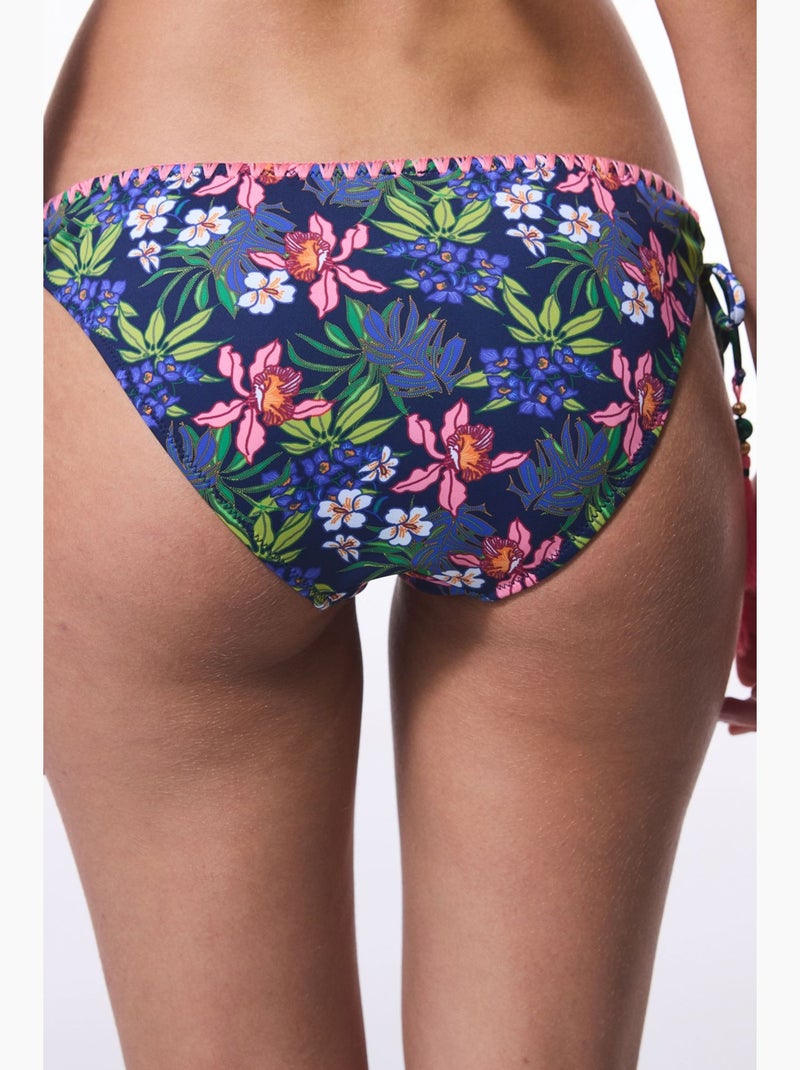 Braga de bikini floral ciele con detalle de aro penti Azul marino - Kiabi