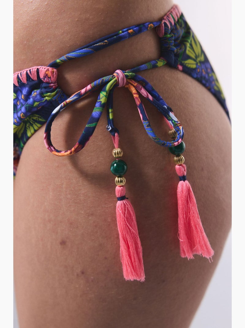 Braga de bikini floral ciele con detalle de aro penti Azul marino - Kiabi