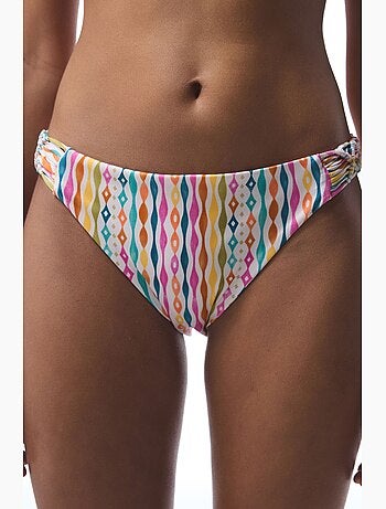 Braga de bikini mae rayada de macramé penti