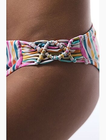 Braga de bikini mae rayada de macramé penti