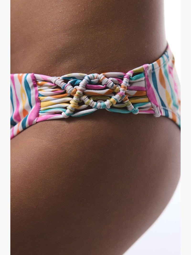 Braga de bikini mae rayada de macramé penti Blanco - Kiabi