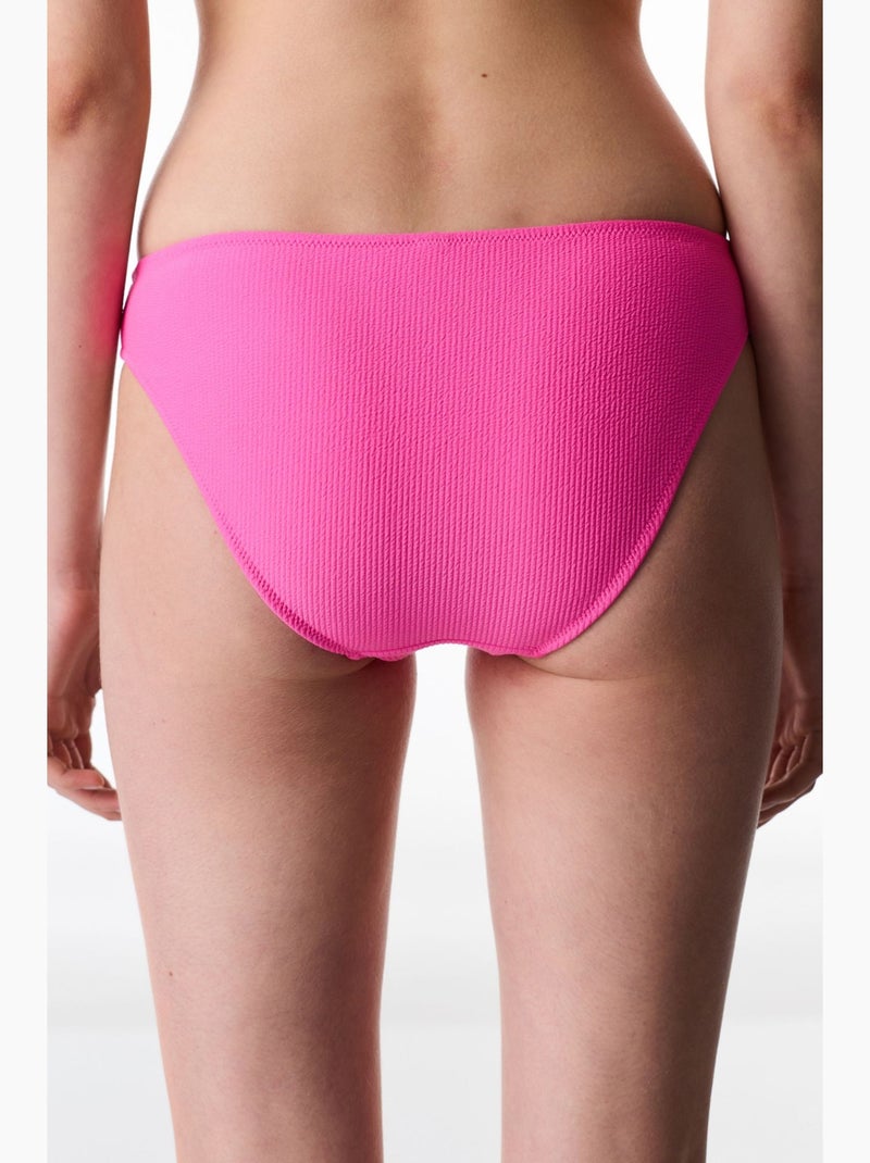 Braga de bikini nena brillante texturizada de tiro medio penti Rosa fluo/Solinotes - Kiabi