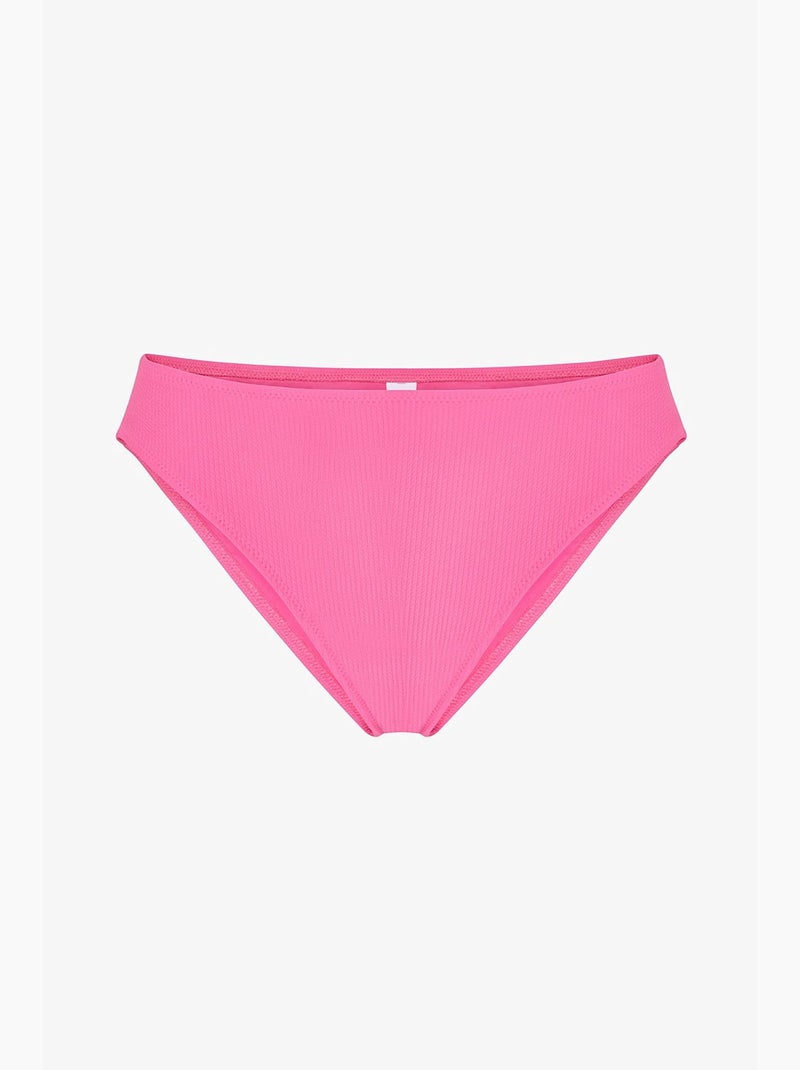 Braga de bikini nena brillante texturizada de tiro medio penti Rosa fluo/Solinotes - Kiabi