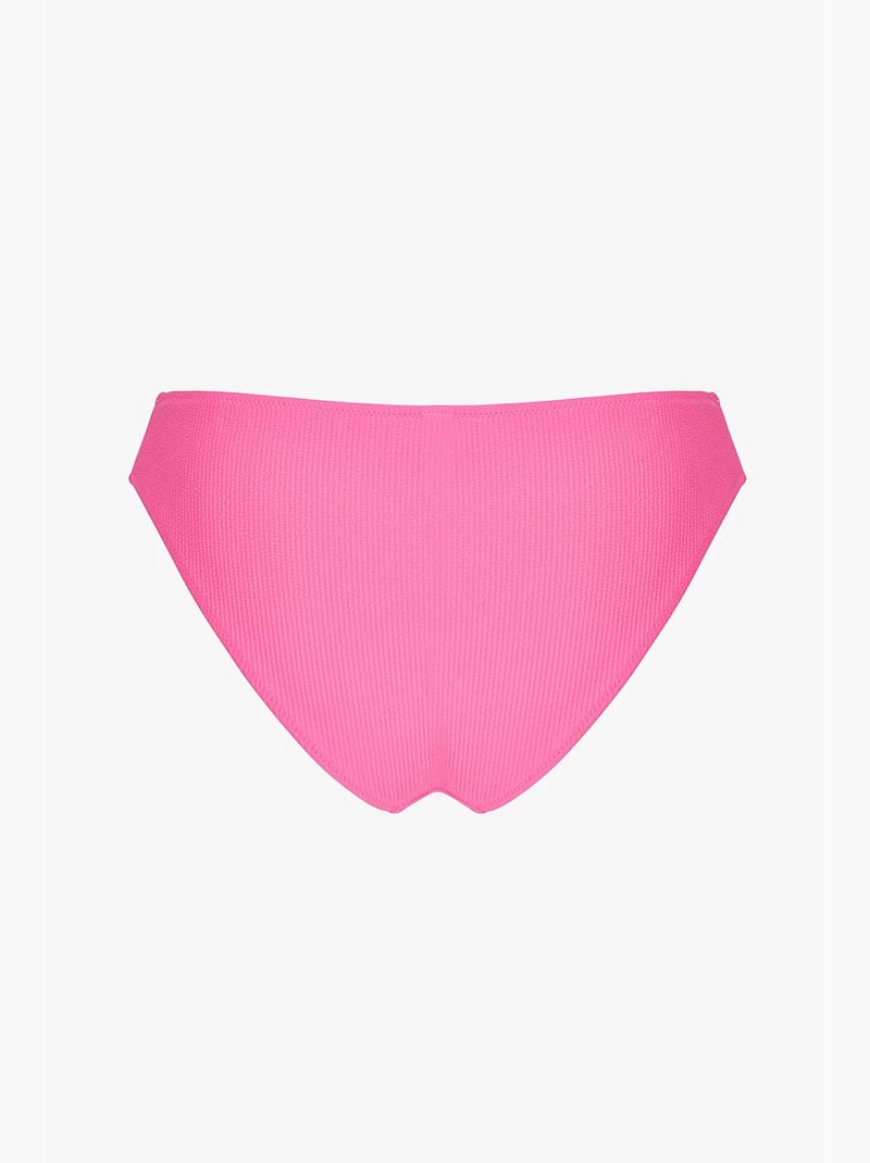Braga de bikini nena brillante texturizada de tiro medio penti Rosa fluo/Solinotes - Kiabi