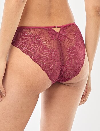 Braga de encaje con diseño de hojas transparente