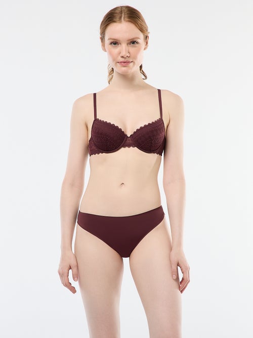 Braga de microfibra y encaje - Kiabi