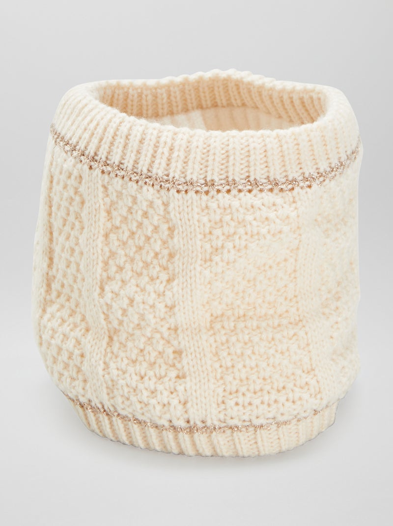 Braga de punto de lúrex beige - Kiabi