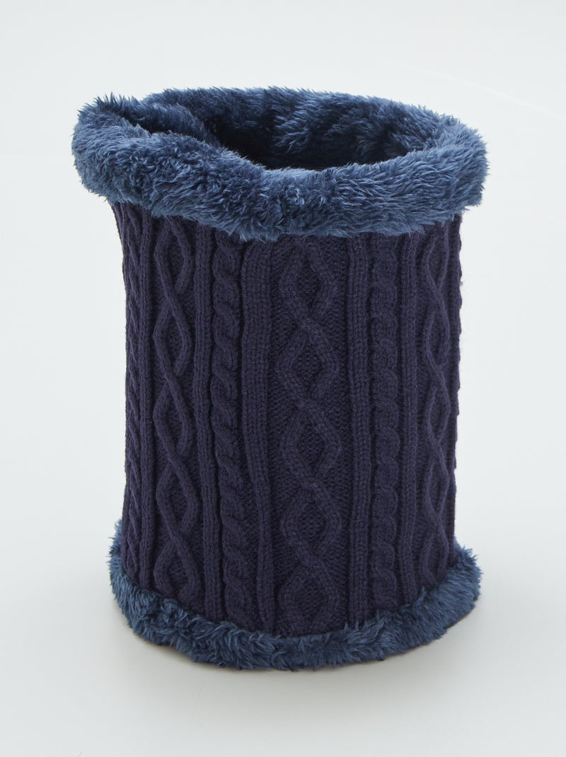 Braga de punto tricotado con pelo AZUL - Kiabi
