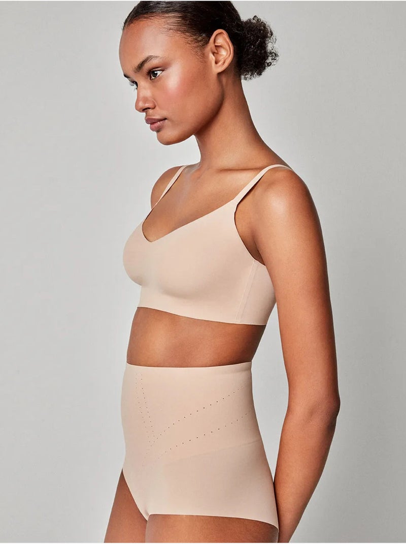 Braga faja reductora alta, con refuerzo extra control, de microfibra Rosa - Kiabi