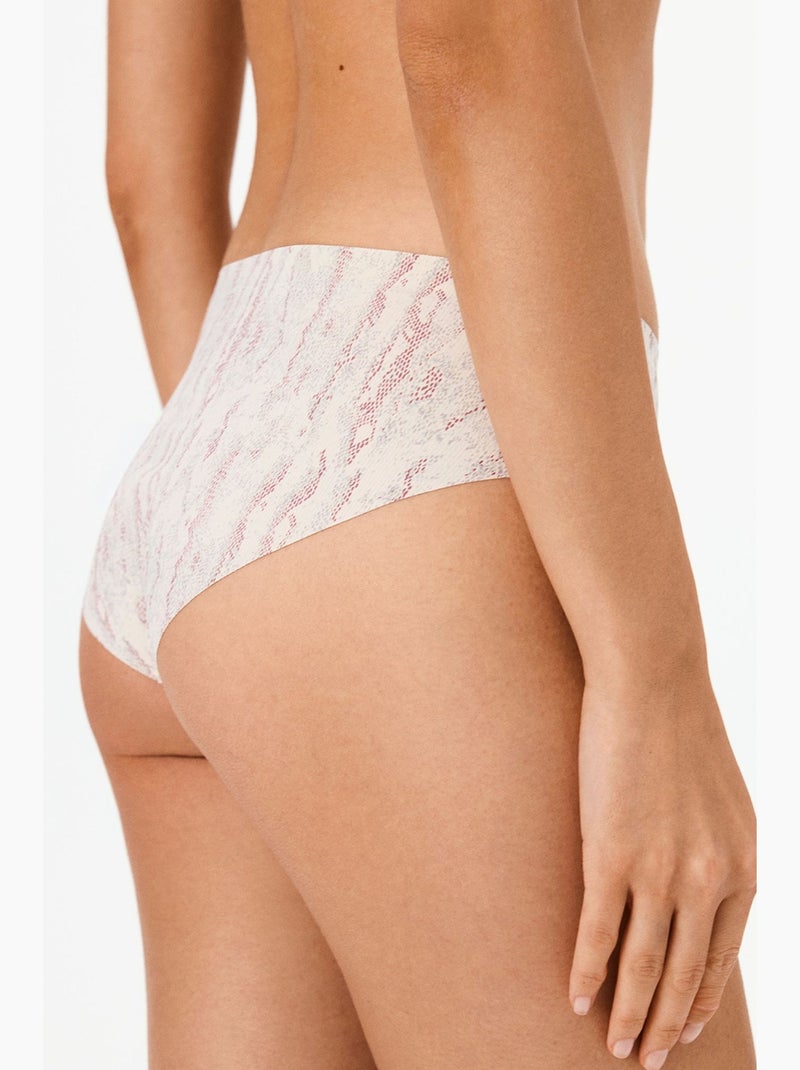 Braga hipster de ajuste invisible con estampado de serpiente penti Blanco roto - Kiabi