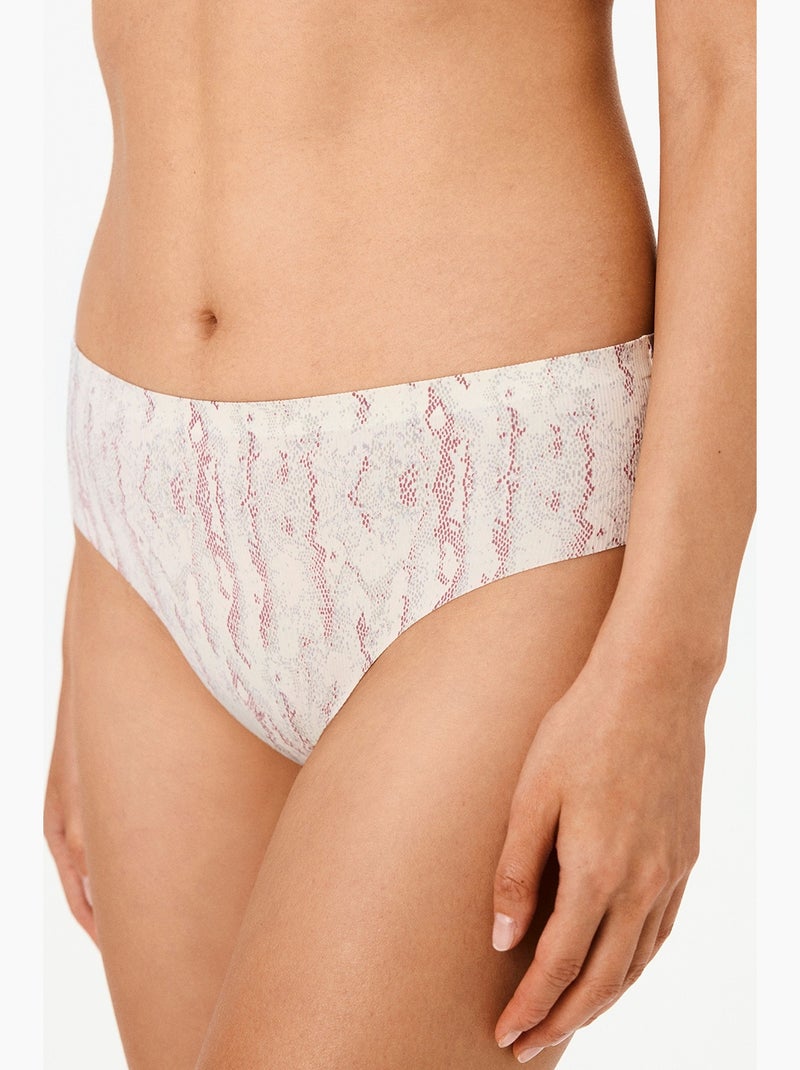 Braga hipster de ajuste invisible con estampado de serpiente penti Blanco roto - Kiabi