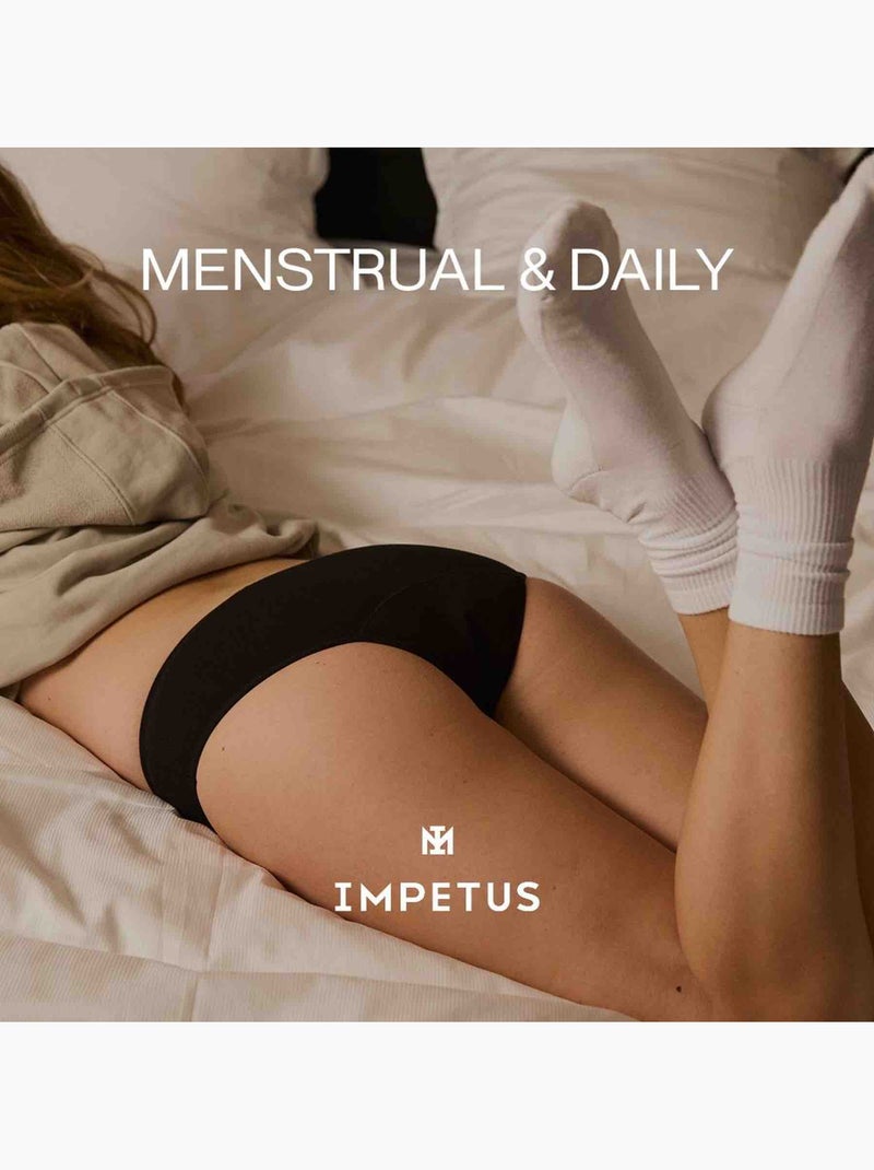 Braga menstrual cintura alta algodón | Impetus Negro - Kiabi