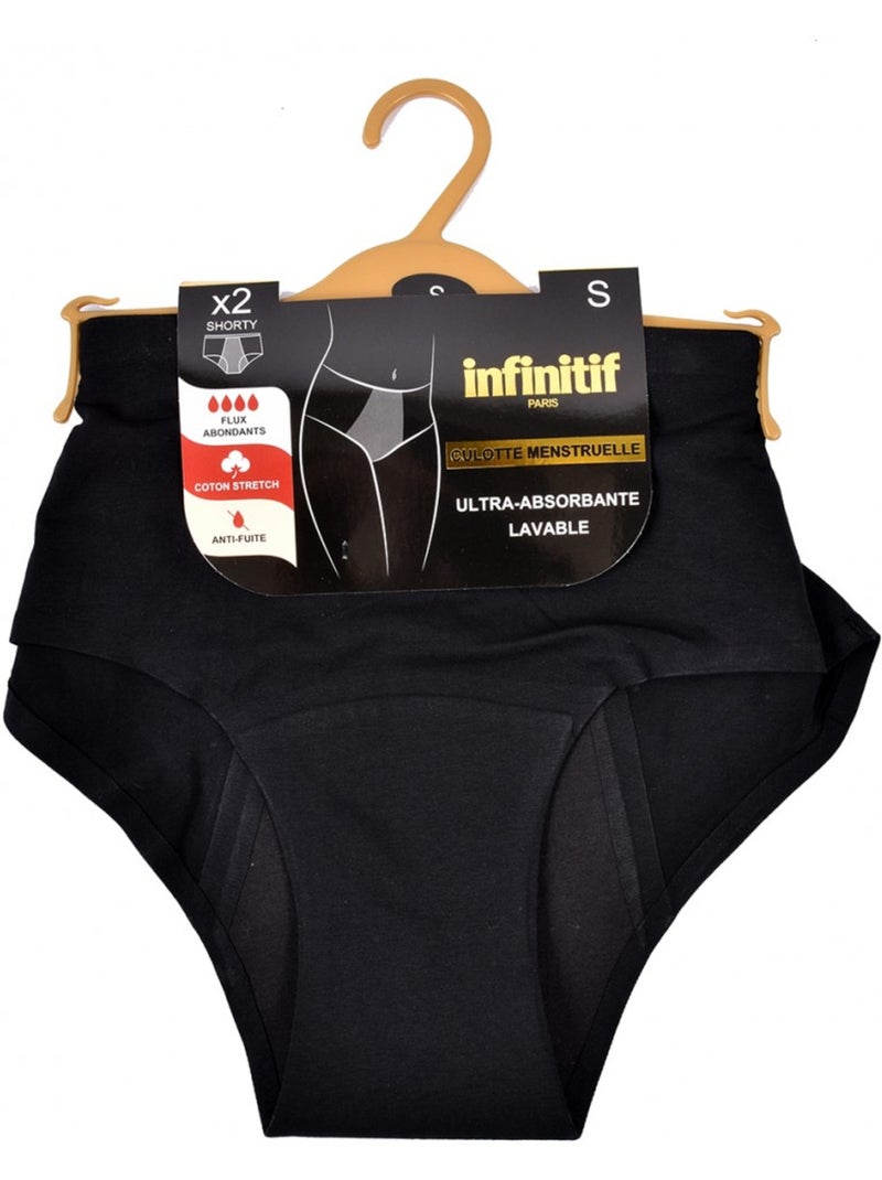 Braga Menstrual INFINITIF - Pack de 2 Negro - Kiabi