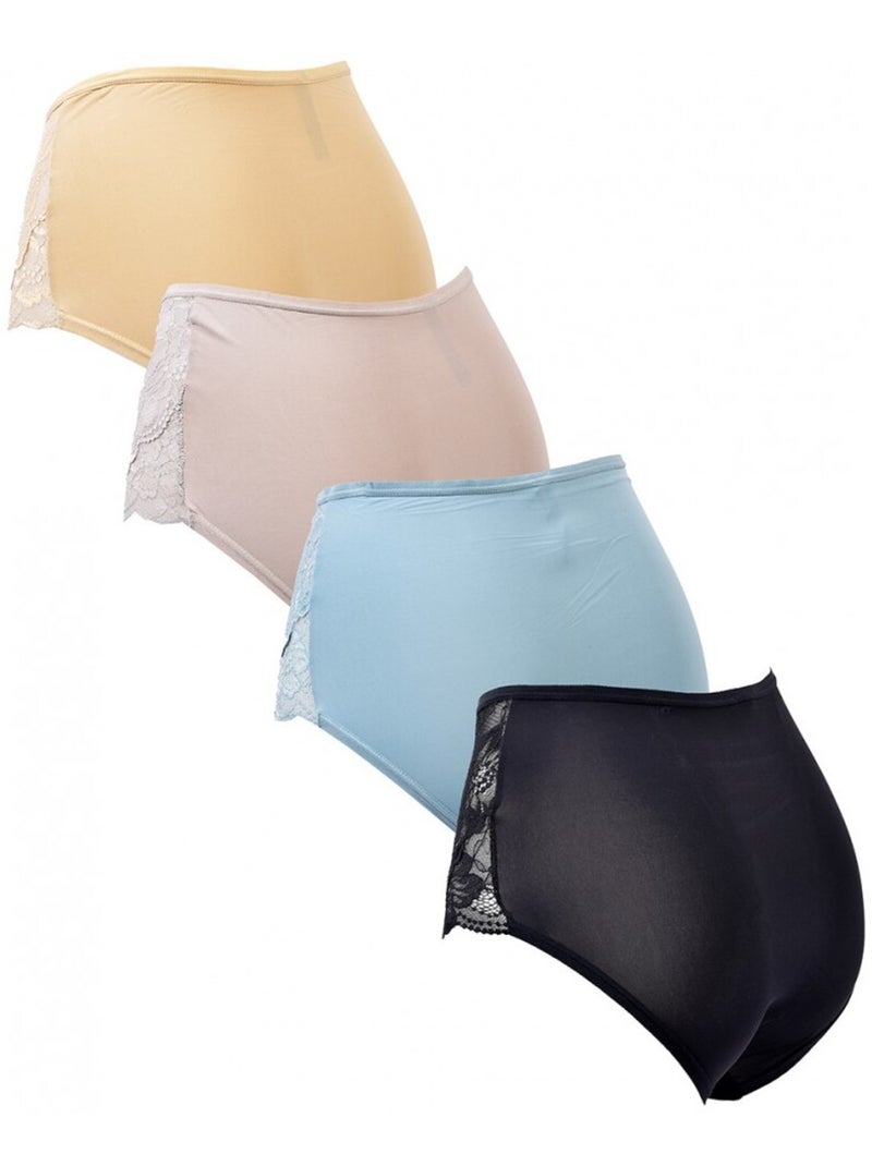 Braga Microfibra TRESS Encaje - Pack de 4 Azul beige Negro - Kiabi
