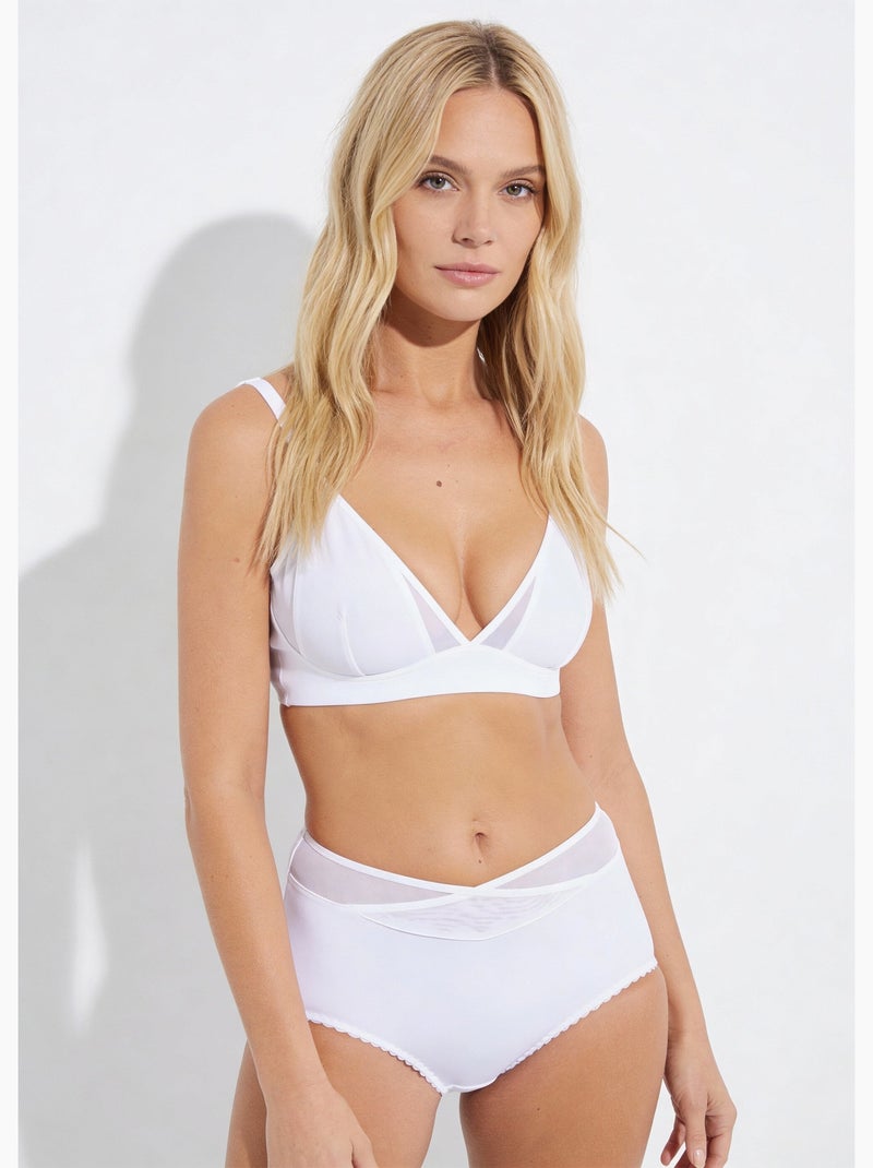 Braga midi de talle normal de tul y microfibra - Afibel Blanco - Kiabi