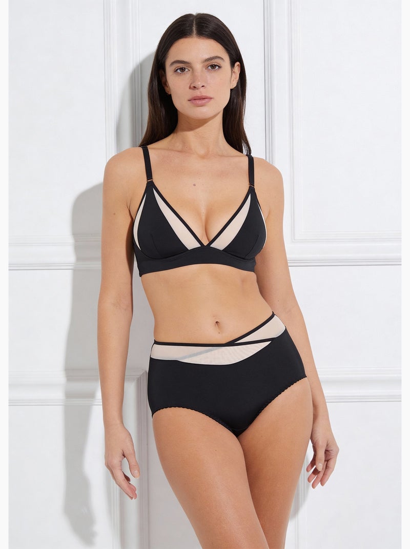 Braga midi talle normal tul y microfibra - Afibel Negro - Kiabi