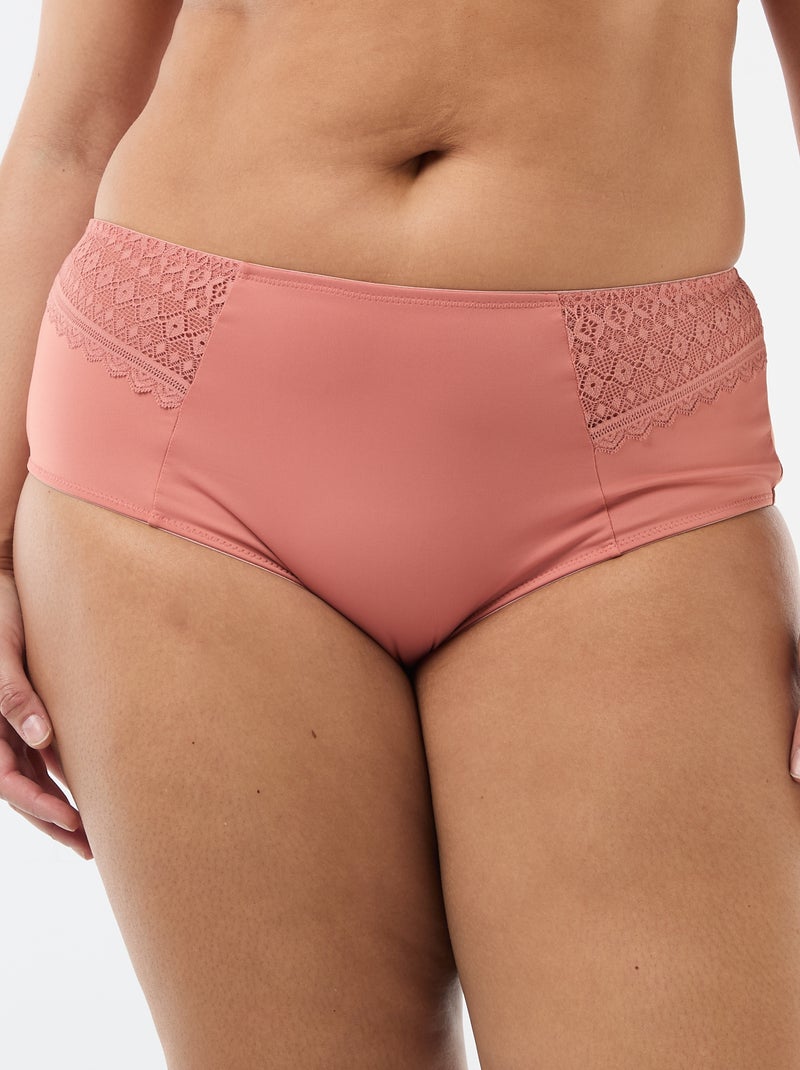 Braga satinada con encaje Rosa - Kiabi