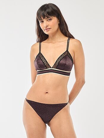 Braga satinada con estampado de leopardo