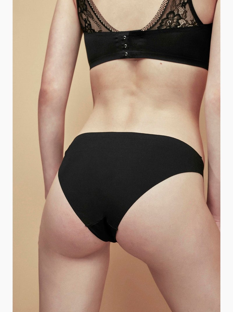 Braga slip de mujer, lisa, corte láser penti Negro - Kiabi