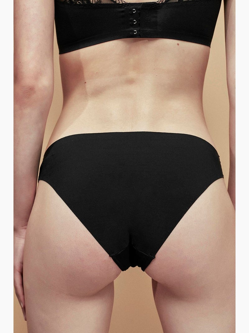 Braga slip de mujer, lisa, corte láser penti Negro - Kiabi