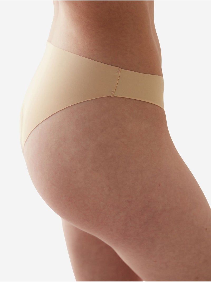Braga slip lisa sin costuras de tiro medio con corte láser penti Beige arcilla - Kiabi