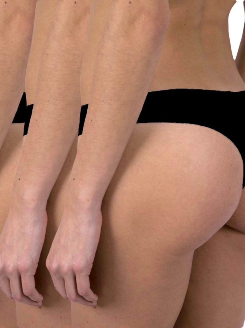 Bragas brasileñas microfibra pack de 3 Mujer Negro - Kiabi