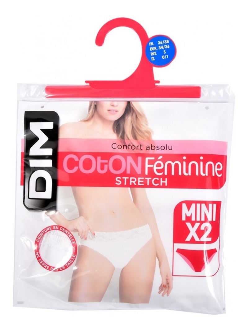 Bragas Mujer DIM Confort Calidad superior - Pack de 2 Blanco - Kiabi