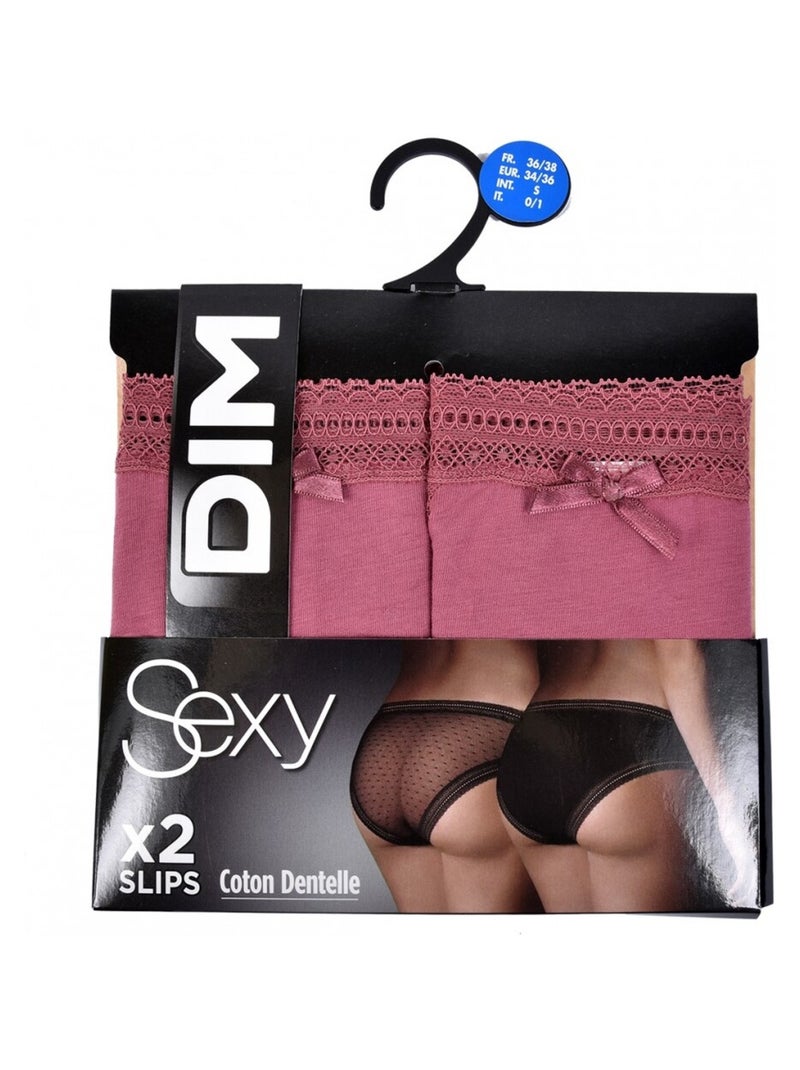 Bragas Mujer DIM Confort Calidad superior - Pack de 2 Burdeos - Kiabi