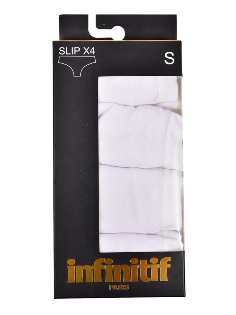 Bragas Mujer INFINITIF - Pack de 4 Blanco - Kiabi