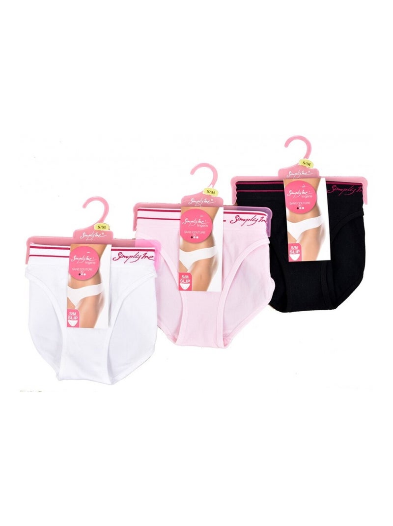 Bragas Mujer SIMPLY ME - Pack de 3 Negro Blanco Gris - Kiabi