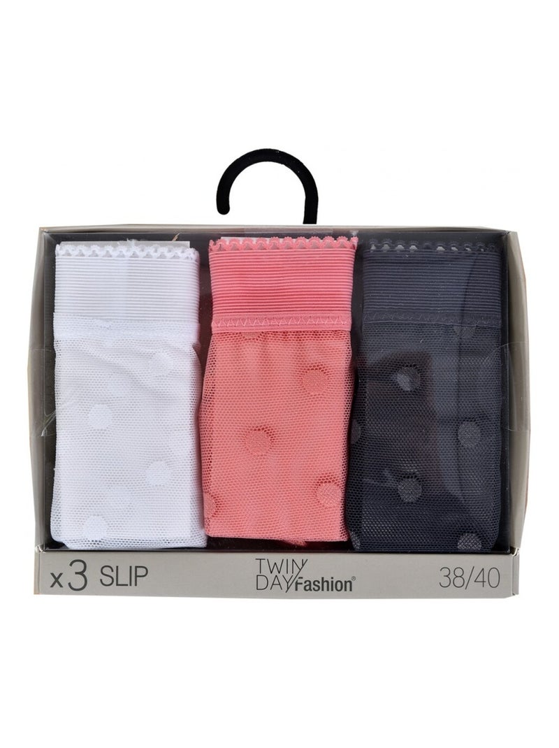 Bragas para mujer TWINDAY - Pack de 6 Negro Multicolor Gris - Kiabi
