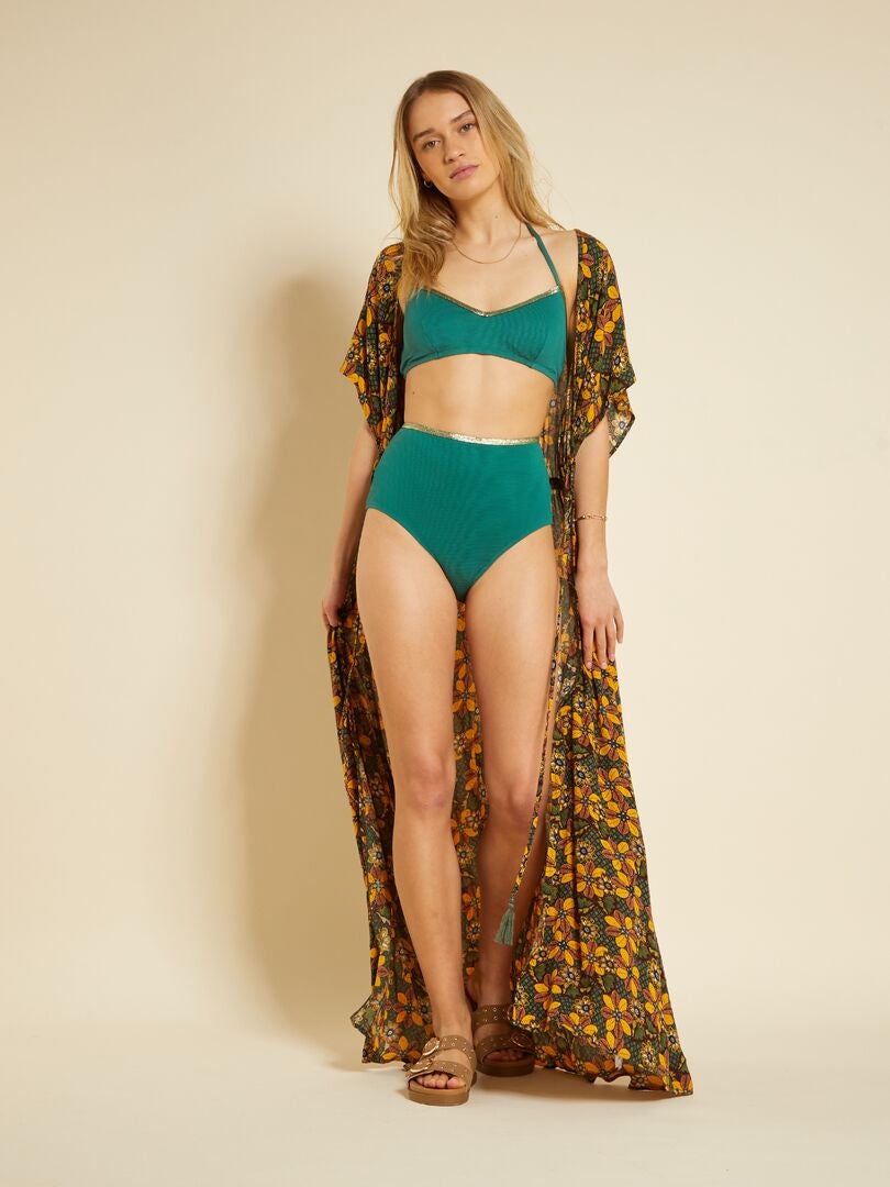 Braguita alta de bikini talle alto VERDE - Kiabi