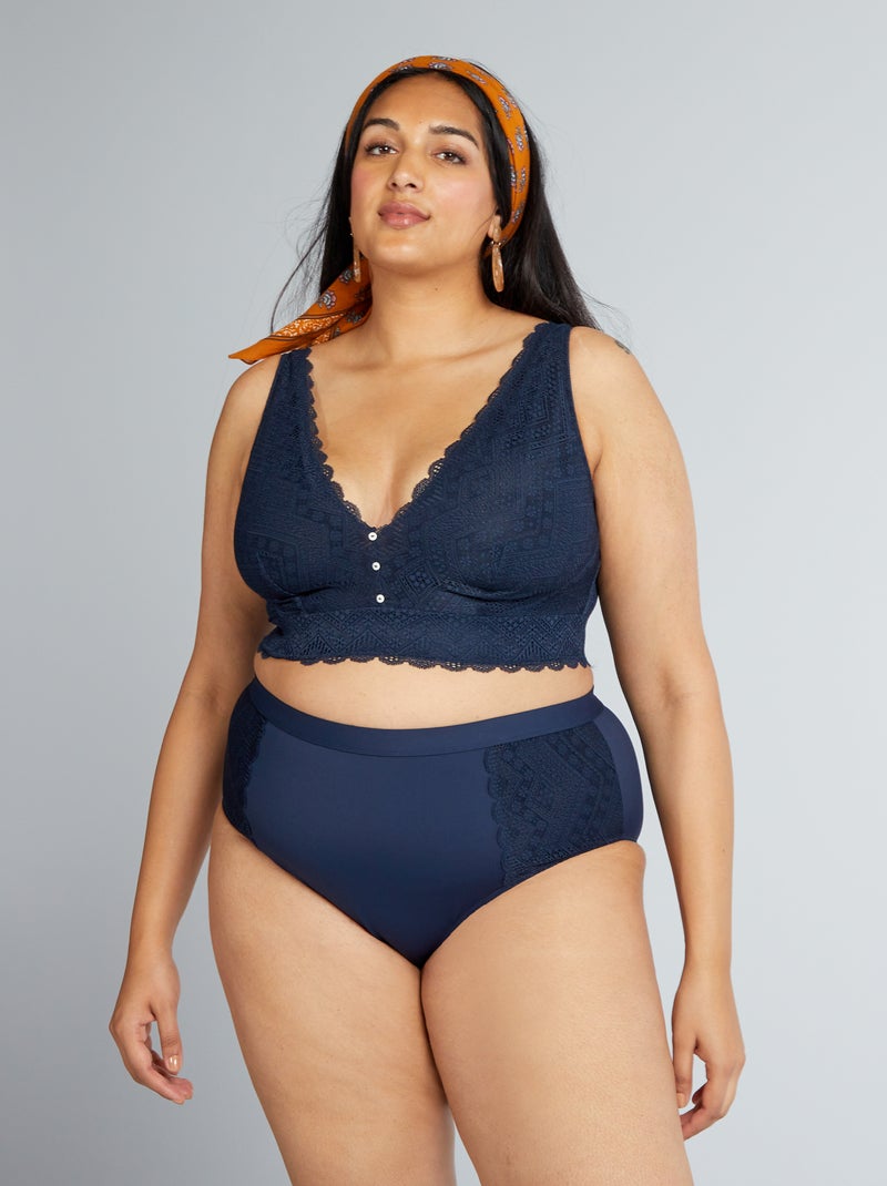 Braguita alta de dos materiales azul - Kiabi