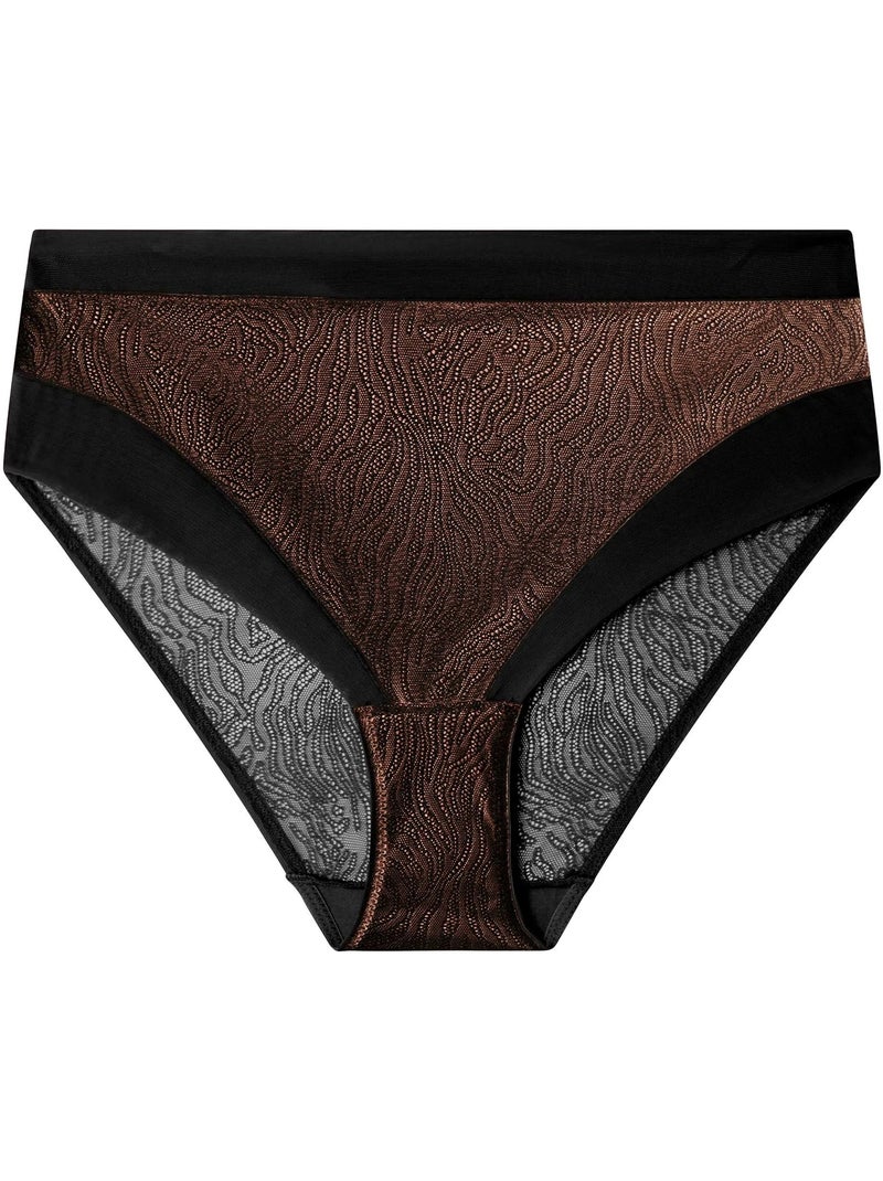 Braguita alta encaje animal print Negro - Kiabi