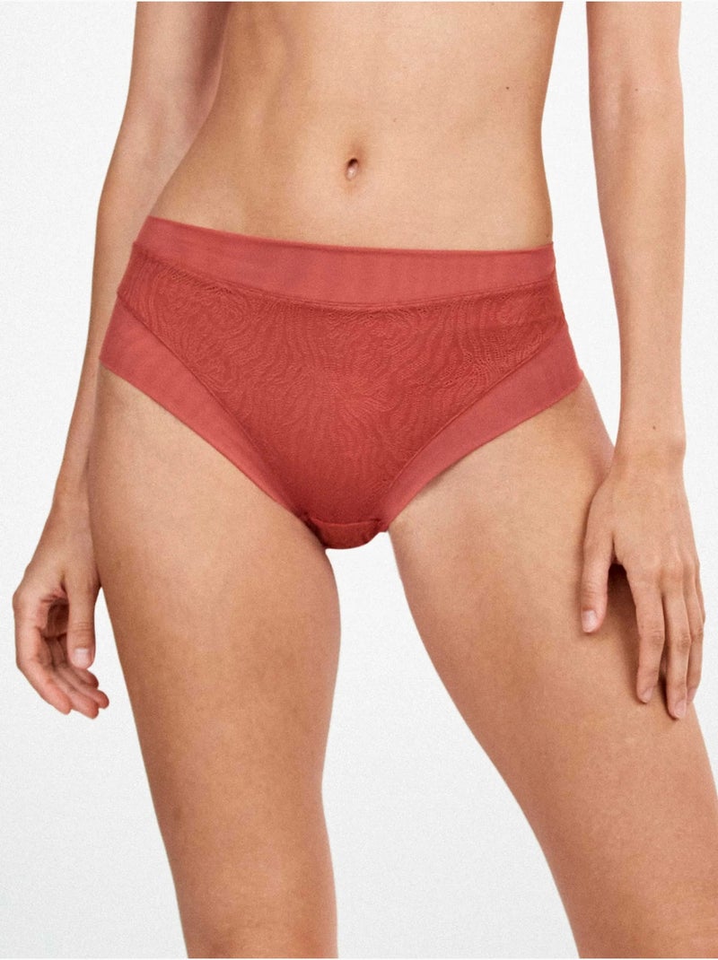 Braguita alta encaje animal print Terracota - Kiabi