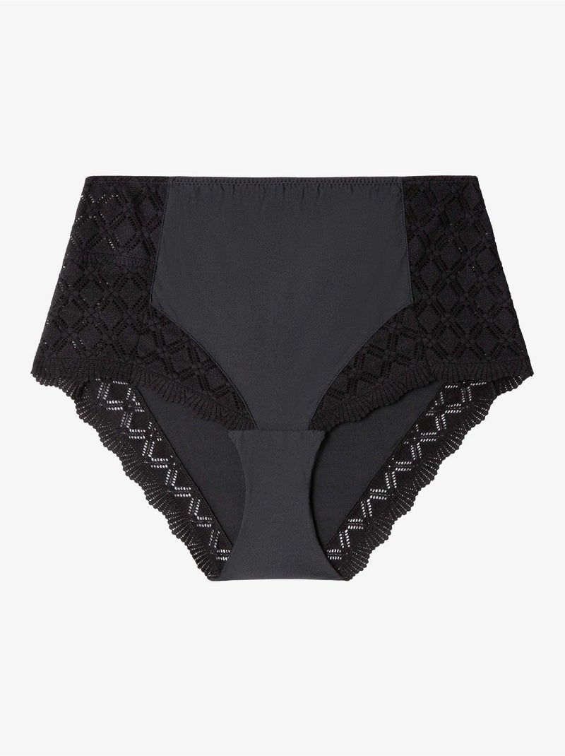 Braguita alta encaje gométrico Negro - Kiabi