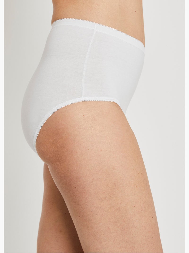 Braguita bielástica de talle alto - pack de 4 - Afibel Blanco - Kiabi