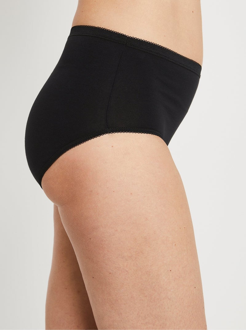 Braguita bielástica de talle alto - pack de 4 - Afibel Negro - Kiabi