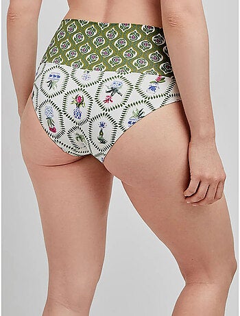 Braguita bikini multiposición con combinación de estampados