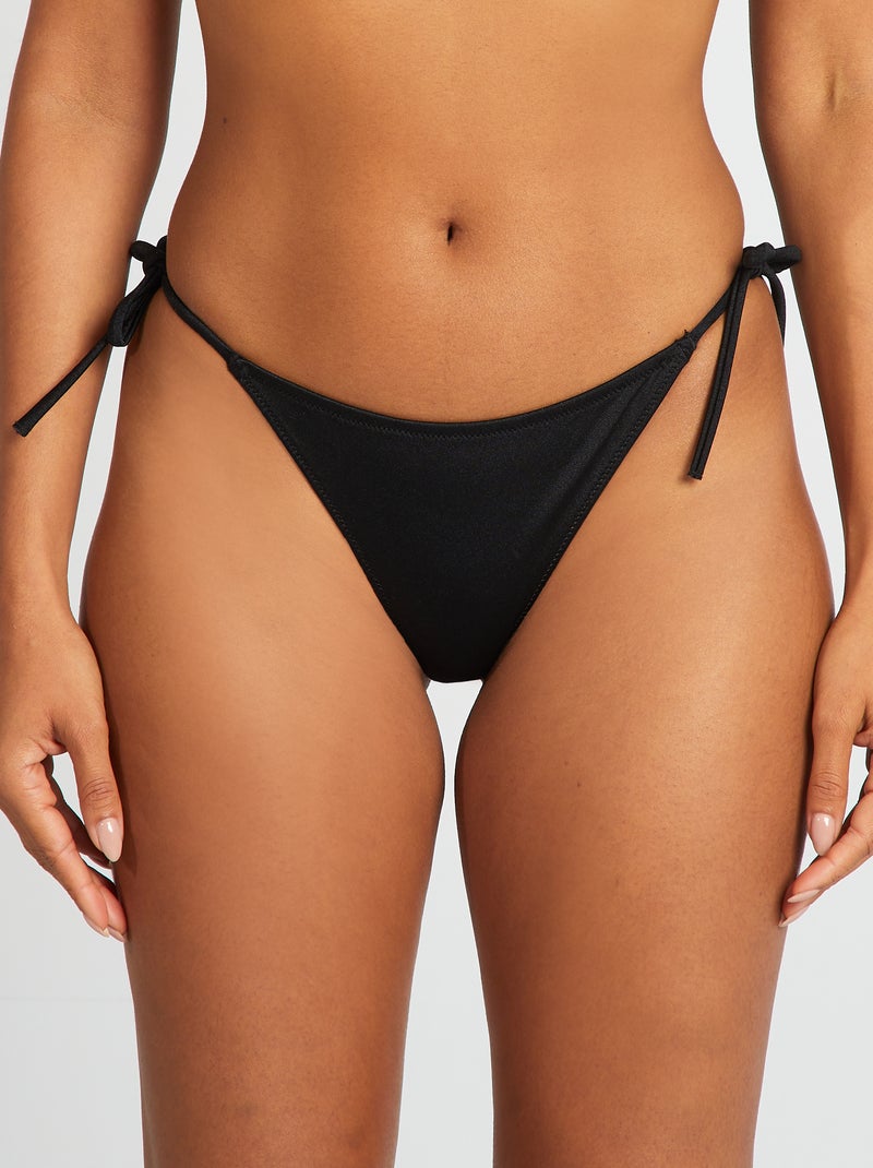 Braguita brasileña de bikini efecto irisado negro - Kiabi