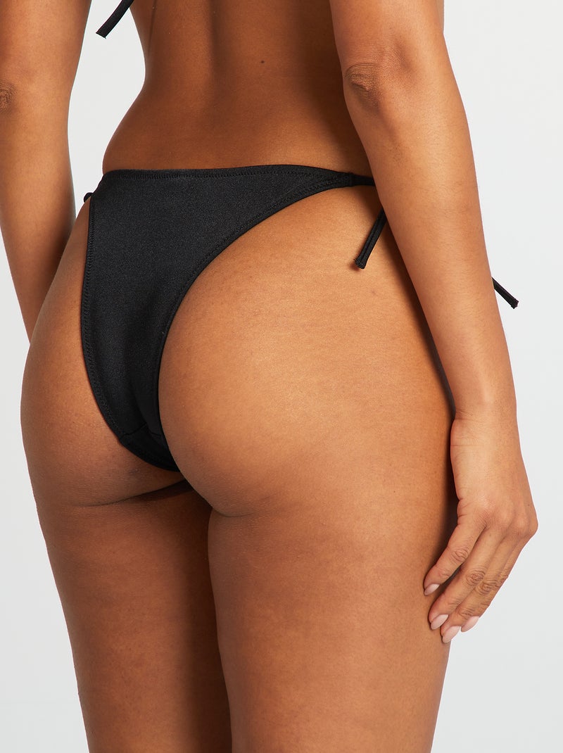 Braguita brasileña de bikini efecto irisado negro - Kiabi
