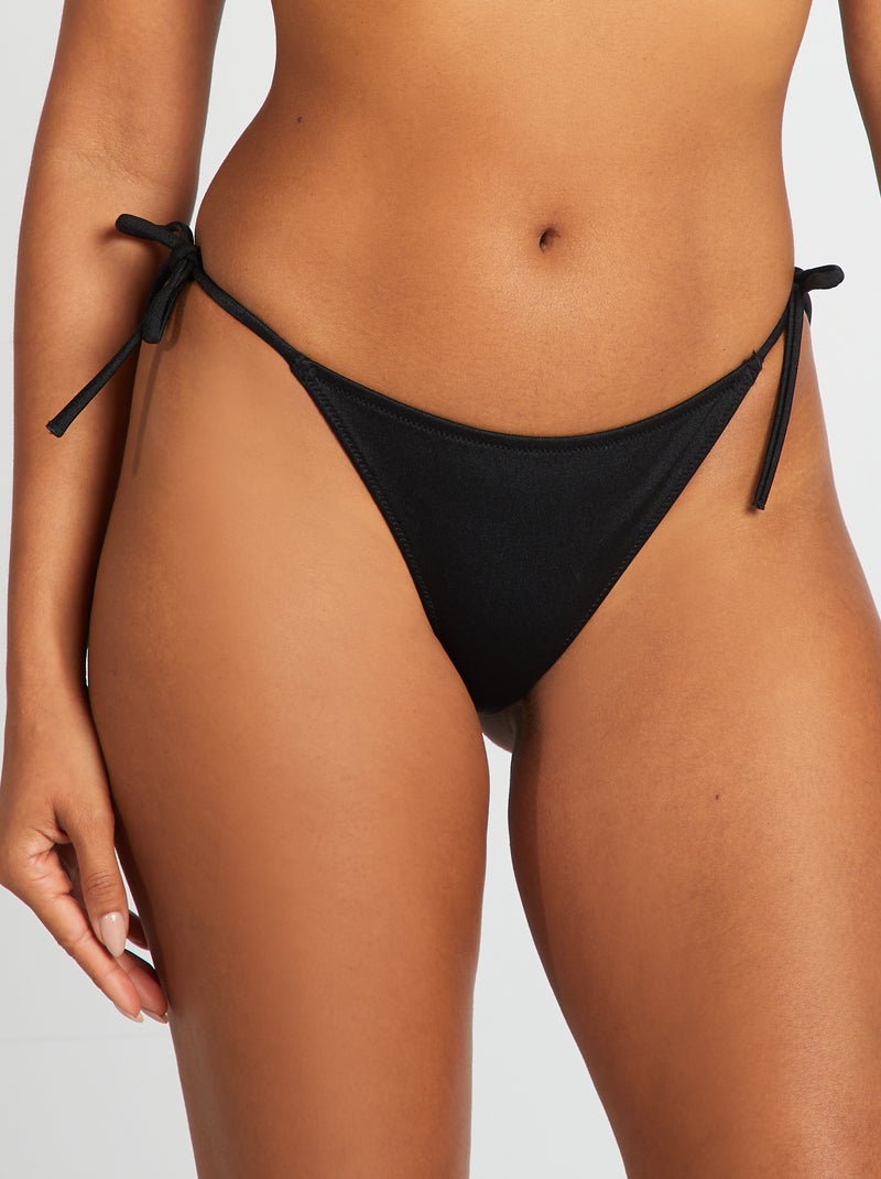 Braguita brasileña de bikini efecto irisado negro - Kiabi