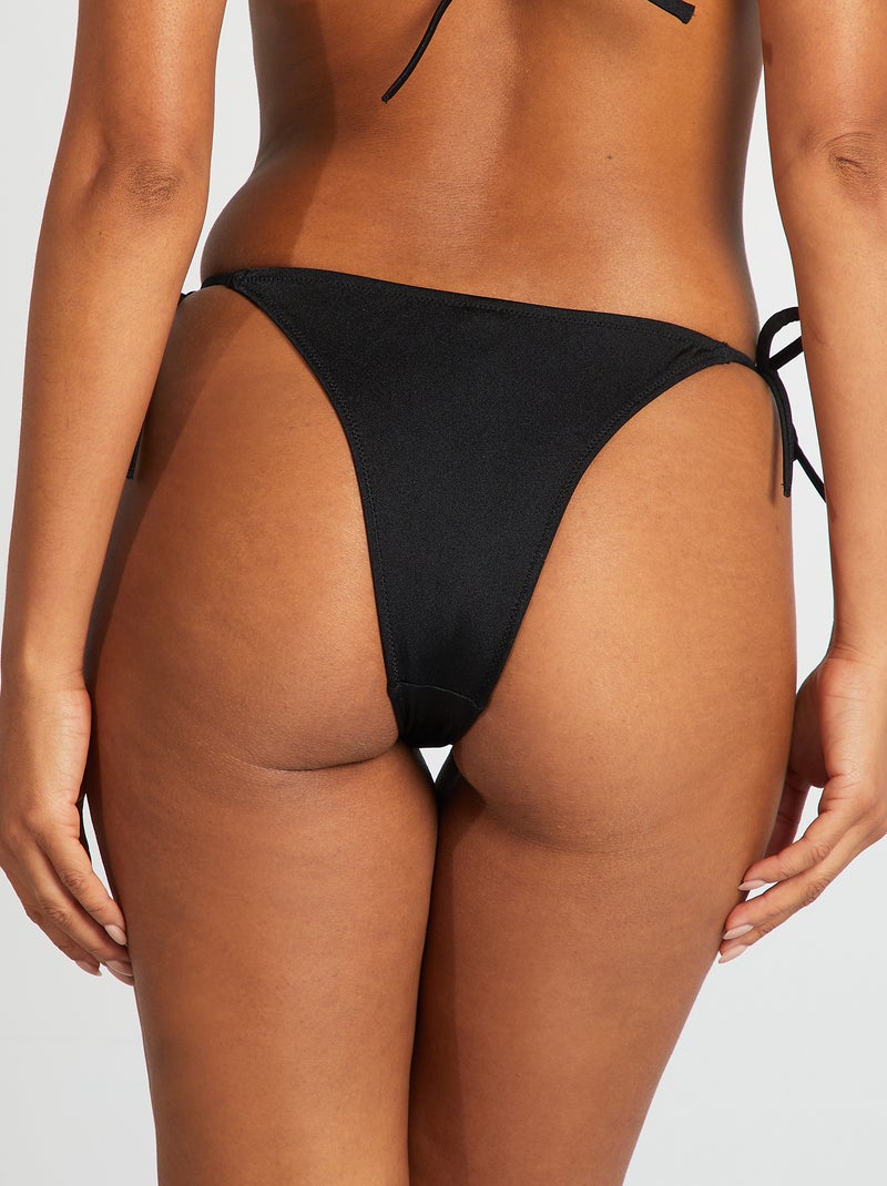Braguita brasileña de bikini efecto irisado negro - Kiabi
