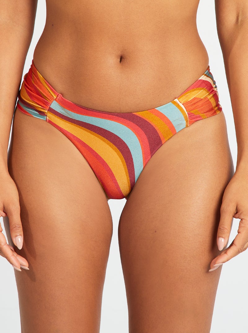 Braguita brasileña de bikini estampado psicodélico NARANJA - Kiabi